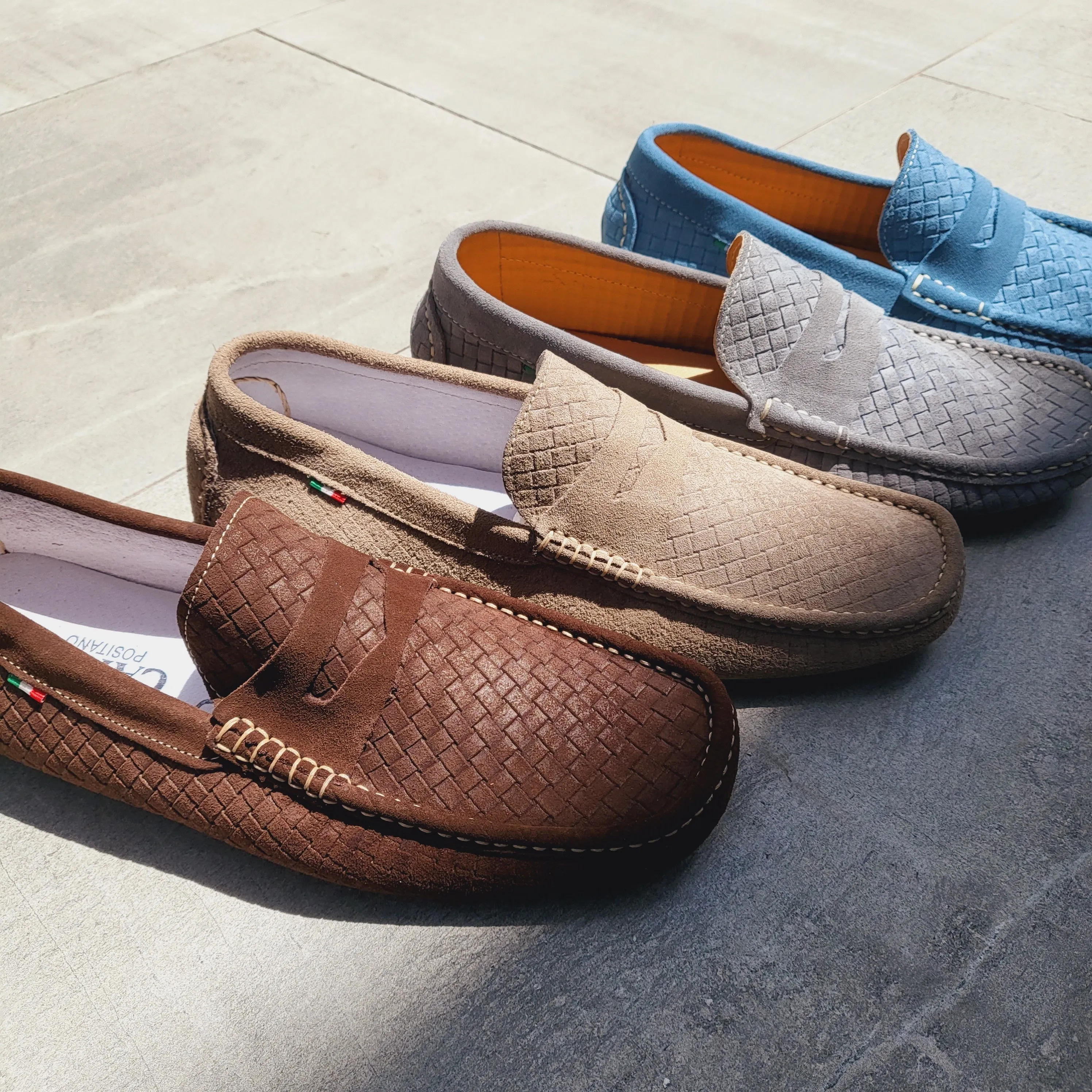 CarroPositano 03 Penny loafers men in Italian leather Suede