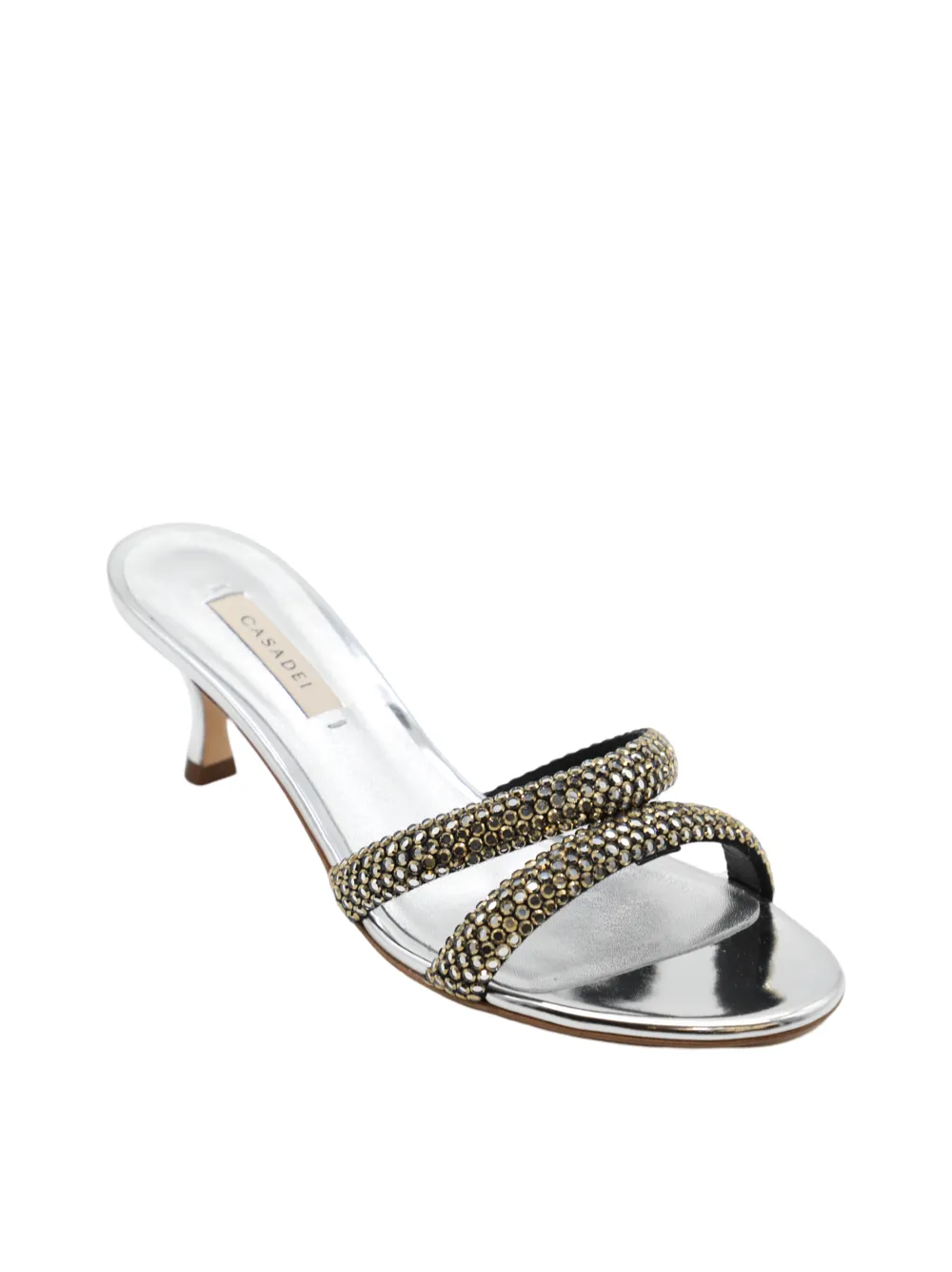 Casadei Julia Kitten Heel in Olimpo/Interstallar-Argento