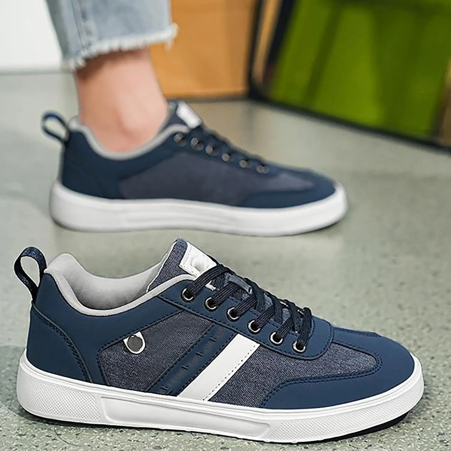 Casual Shoes for Women Non Slip Low Top Cushion Sneakers Lace Up Casual Shoes Waterproof Walking Shoes