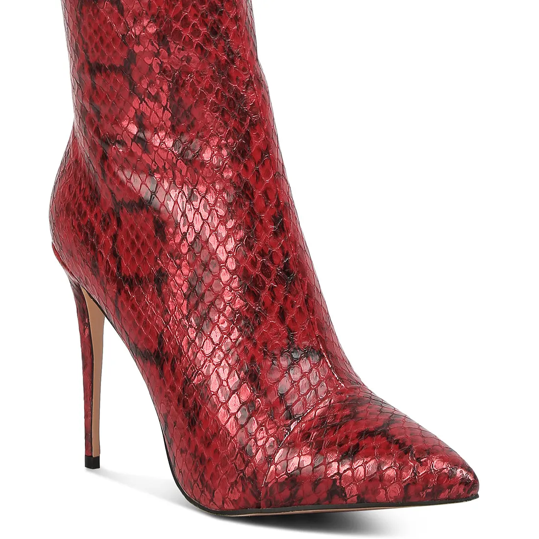 Catalina Snake Print Stiletto Knee Boots