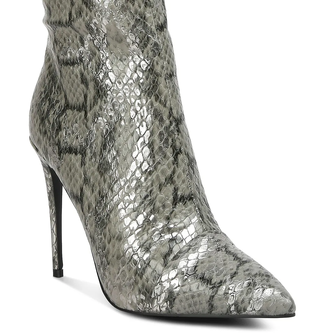 Catalina Snake Print Stiletto Knee Boots