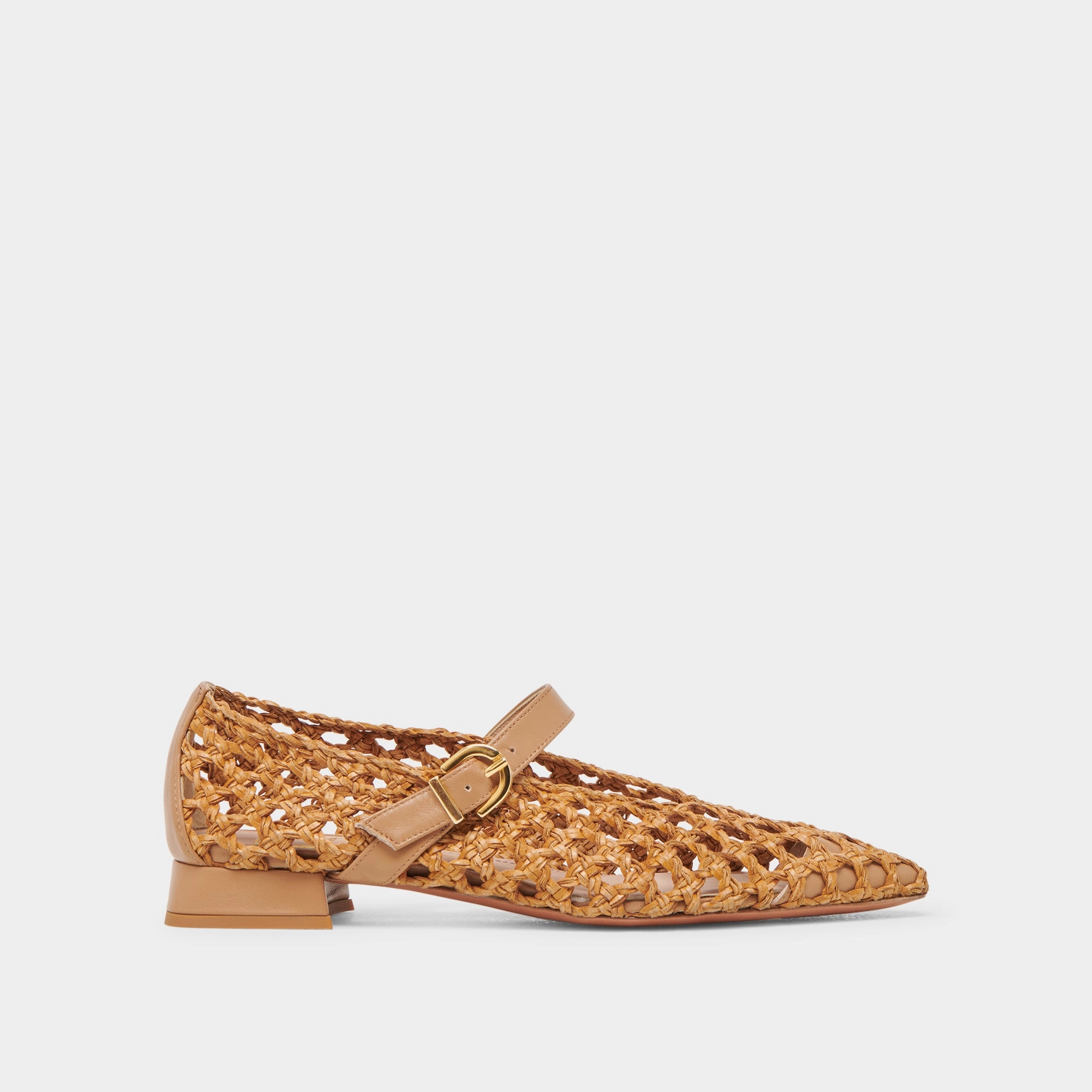 CATY BALLET FLATS NATURAL WOVEN Shock Absorbing Street Calm