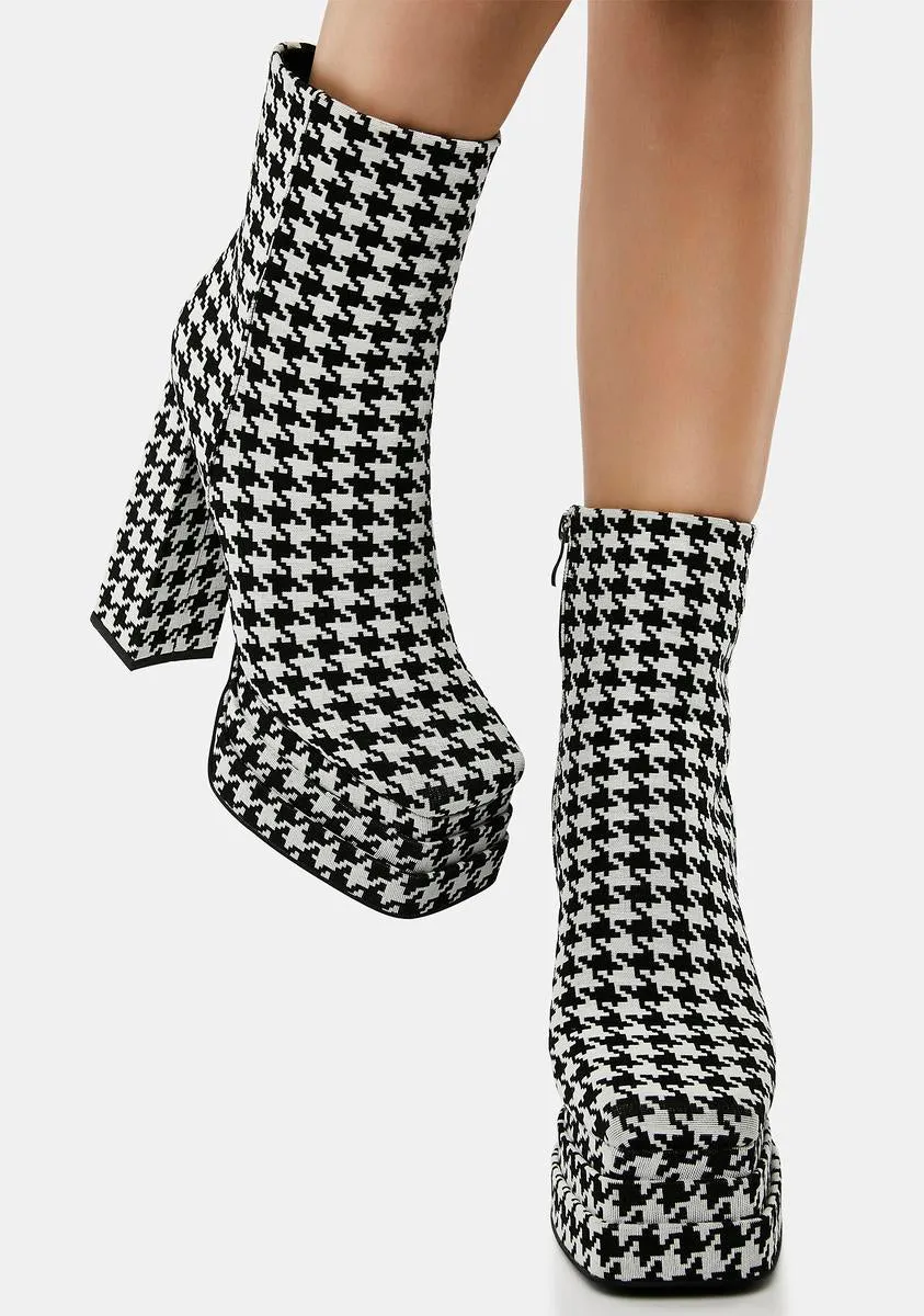 Cayenne Houndstooth Platform Boots