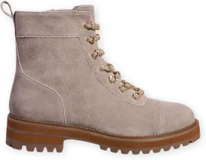 Cecelia New York Chance Emilio Gray Chain Lace Side Zipper Round Toe Ankle Boots