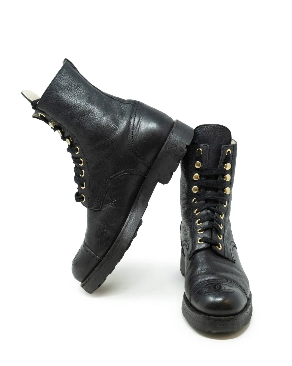 Chanel Black Boots size 38.5 - AWC1147