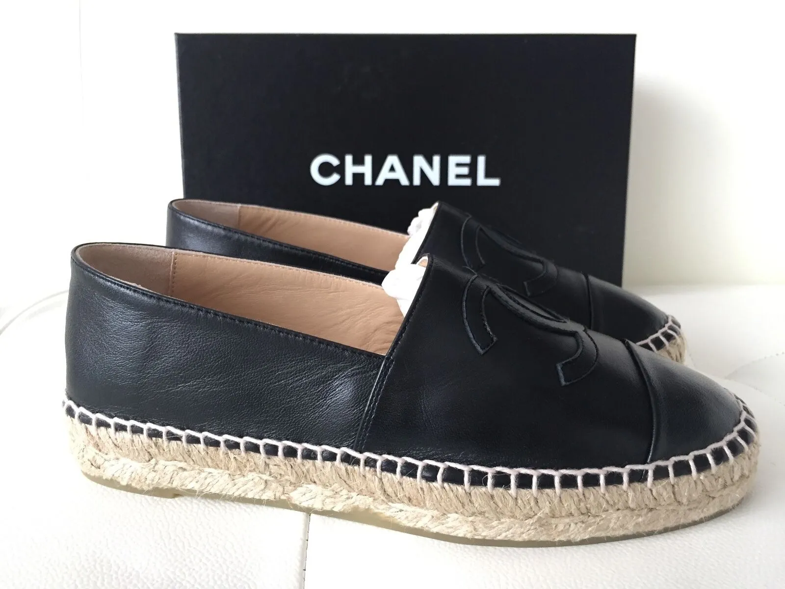 CHANEL CC LAMBSKIN ESPADRILLES