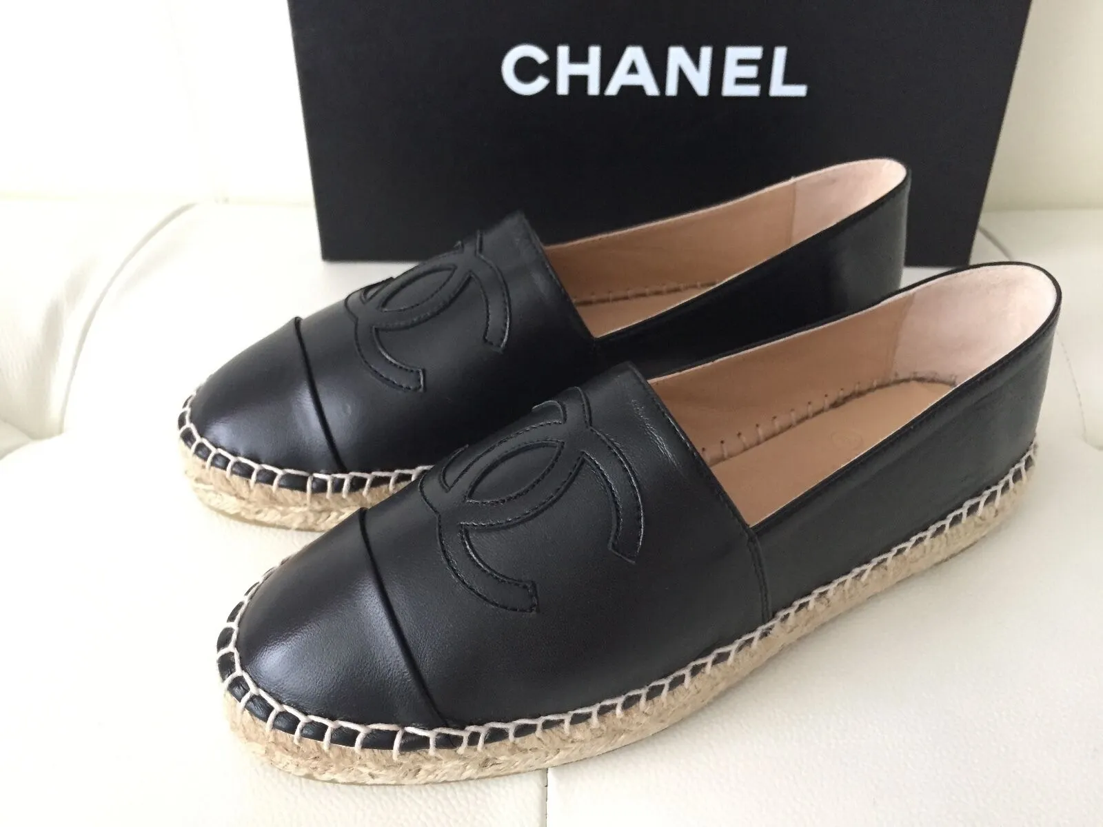 CHANEL CC LAMBSKIN ESPADRILLES