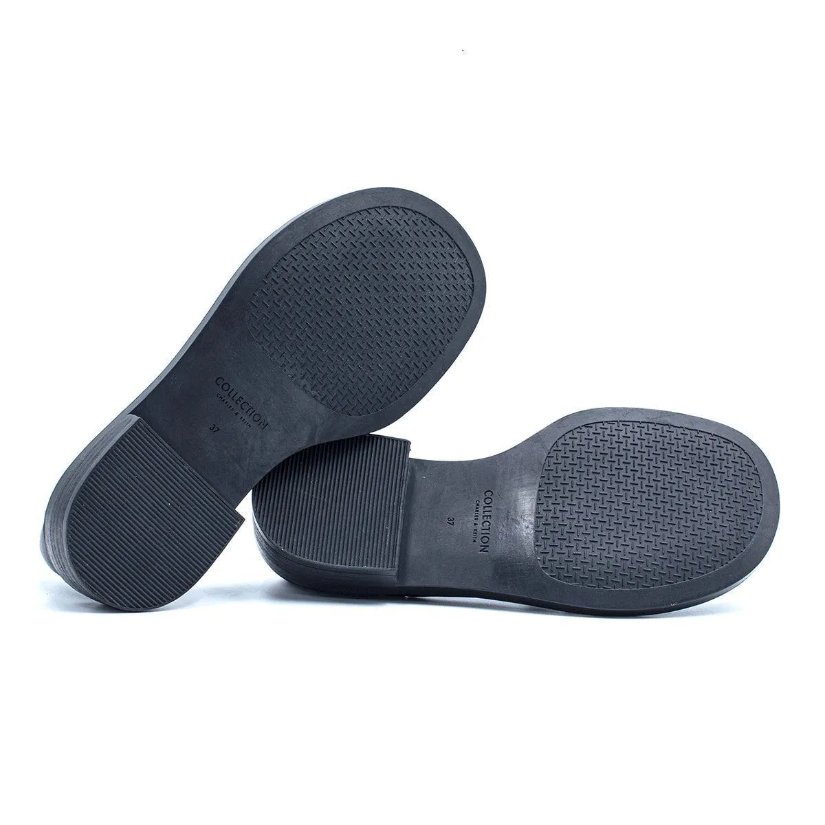 Charles & Keith Formal Loafers Leather Black Colour For Women