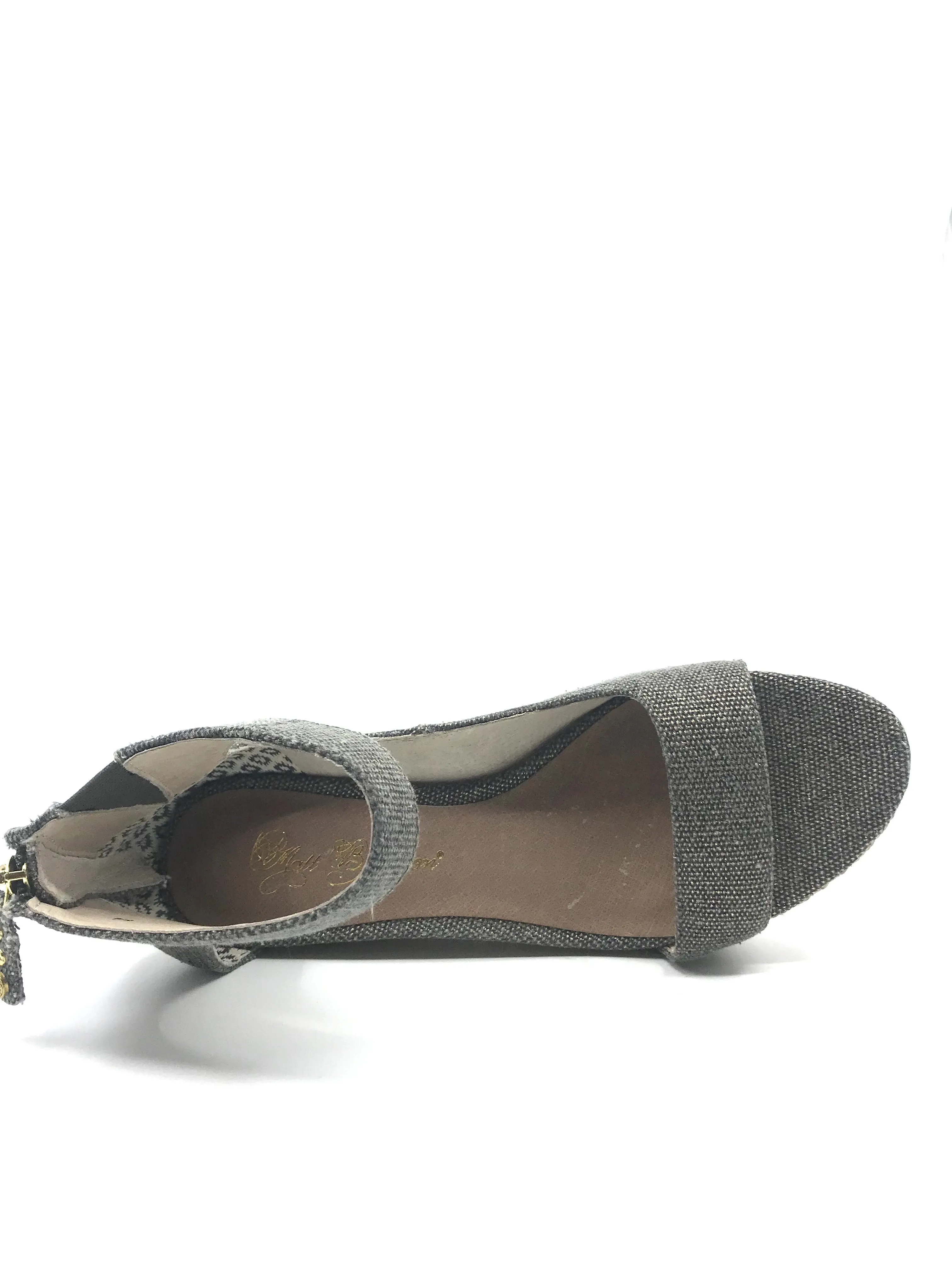 Charlie Black Gold Canvas Matt Bernson Wedge Sandal