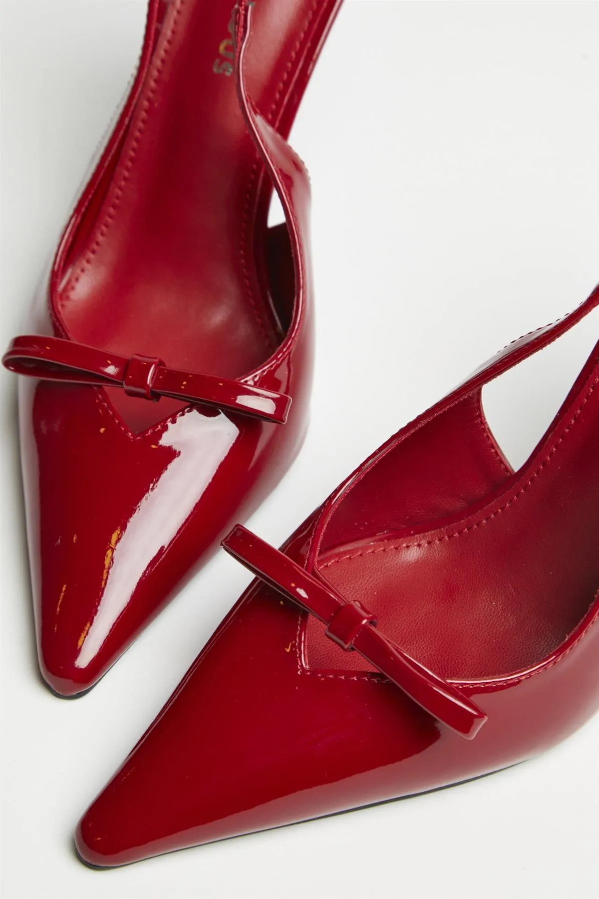 Cherry-Red Bow Slingback-Heels