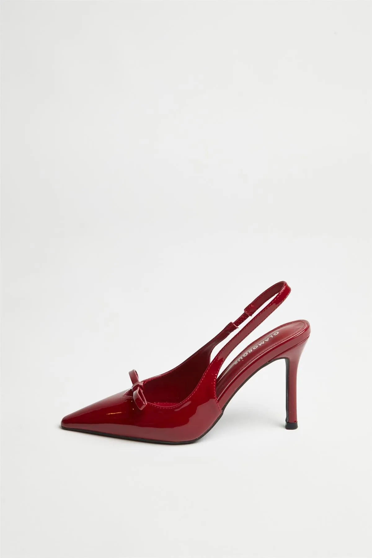 Cherry-Red Bow Slingback-Heels