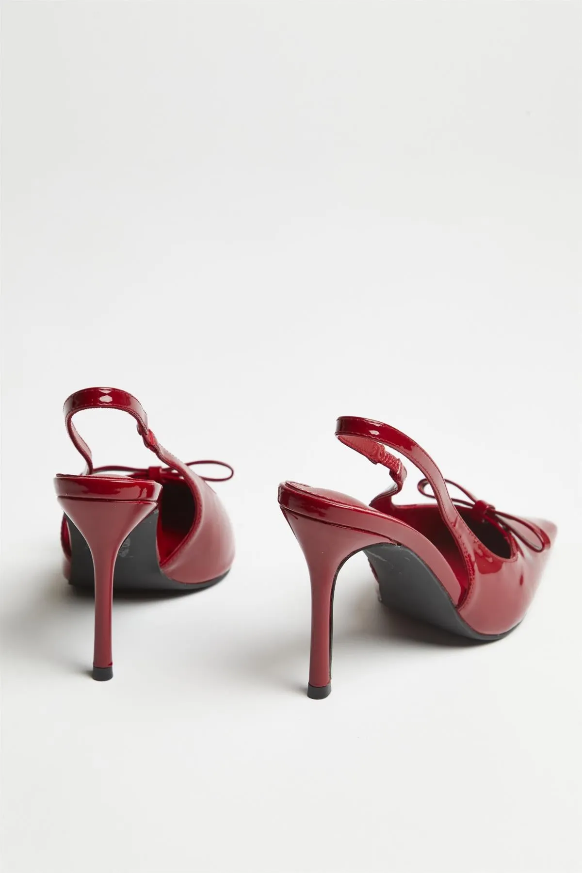 Cherry-Red Bow Slingback-Heels