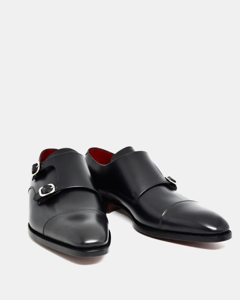 Black Double Monk Strap Dress Shoe Boss Shade