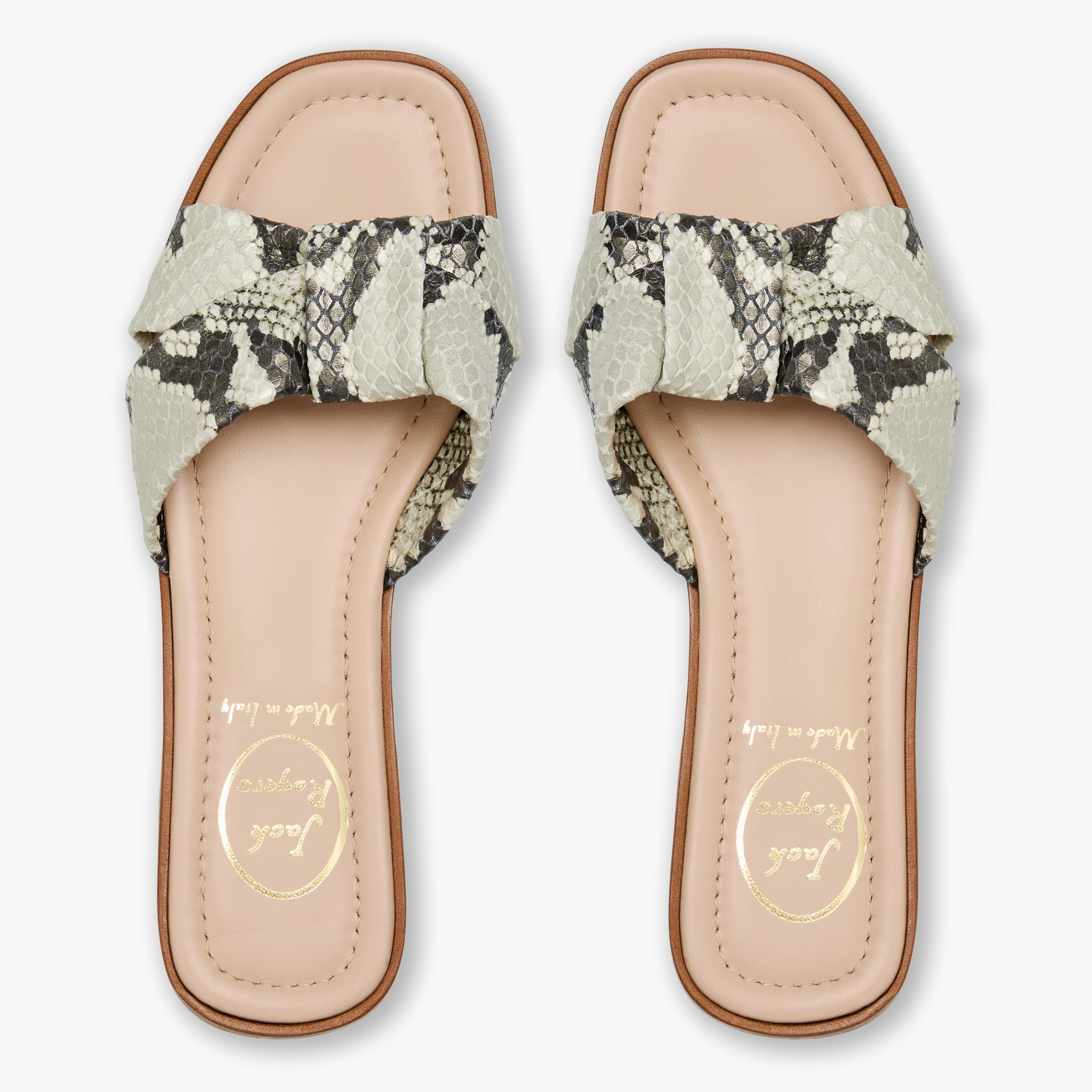 Monica Italian Leather Slide Summer Flat Shoes Casual Travel Shoes