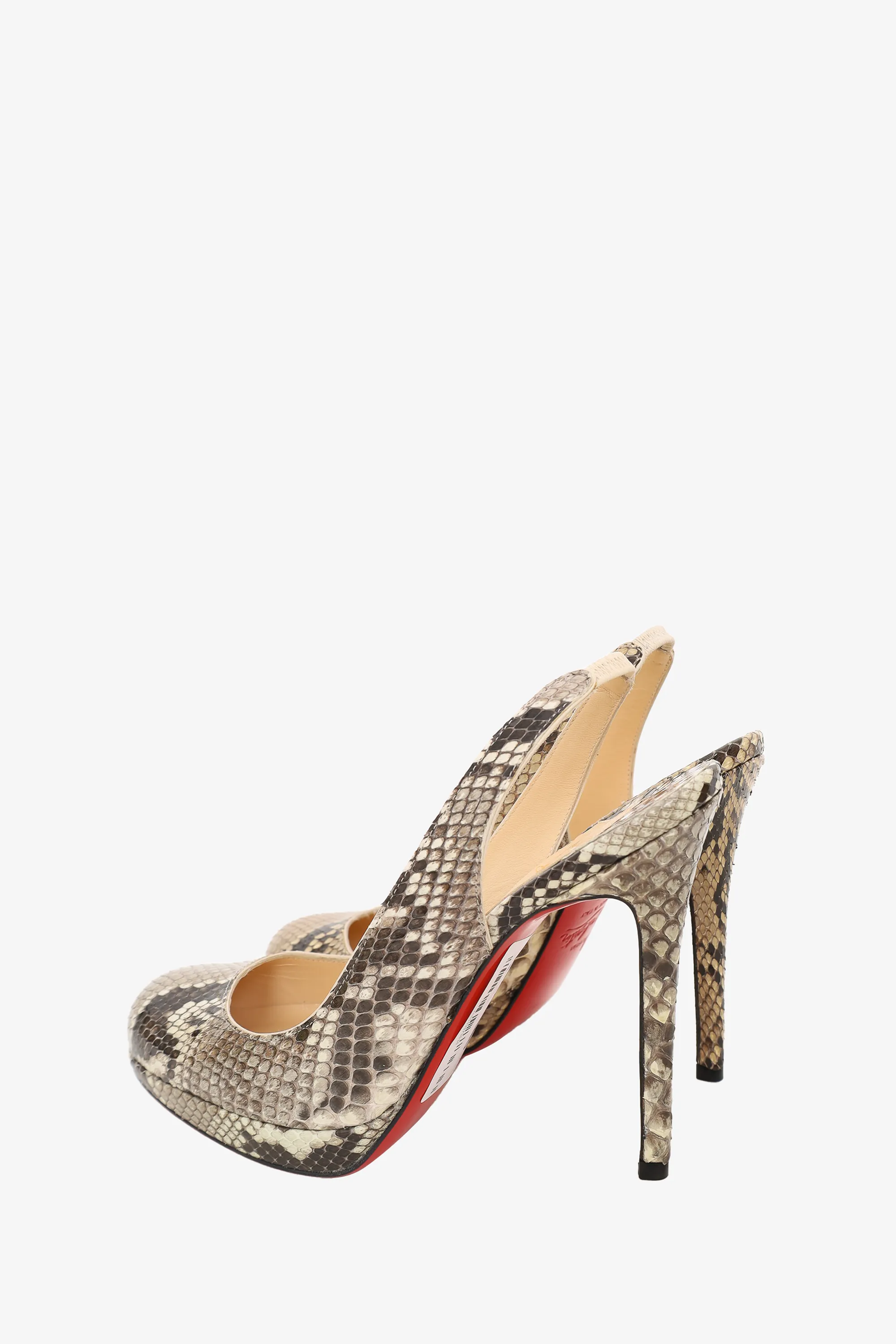 Christian Louboutin Python Leather Slingback Heels Size 37