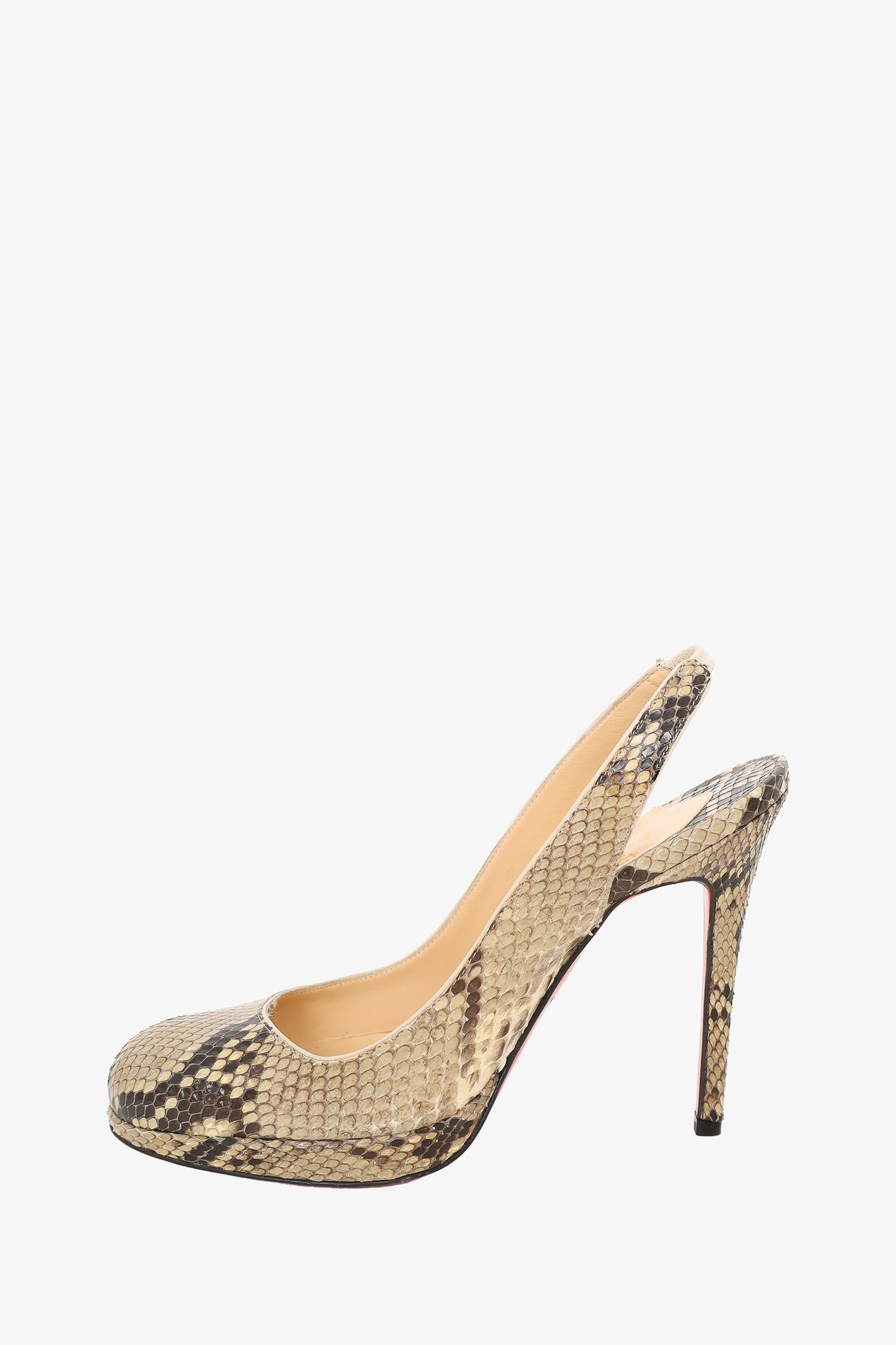 Christian Louboutin Python Leather Slingback Heels Size 37