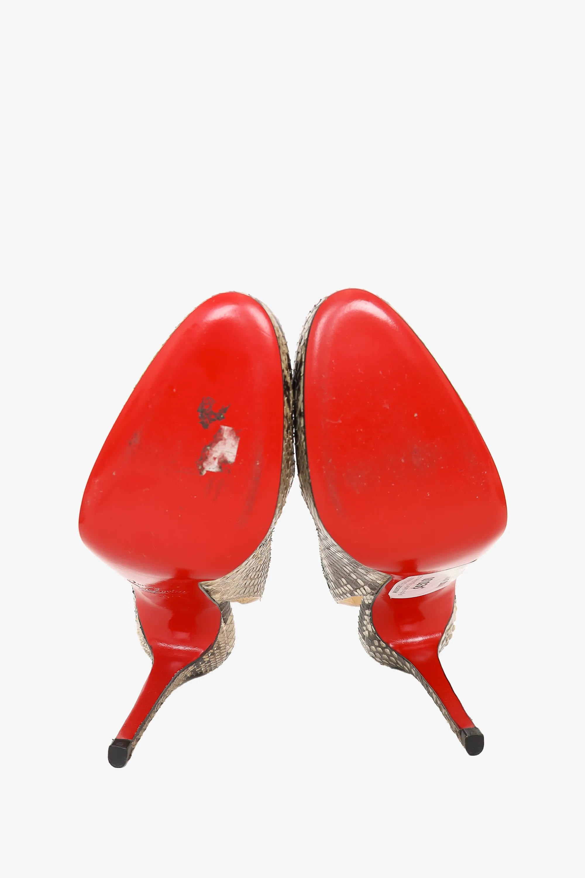 Christian Louboutin Python Leather Slingback Heels Size 37