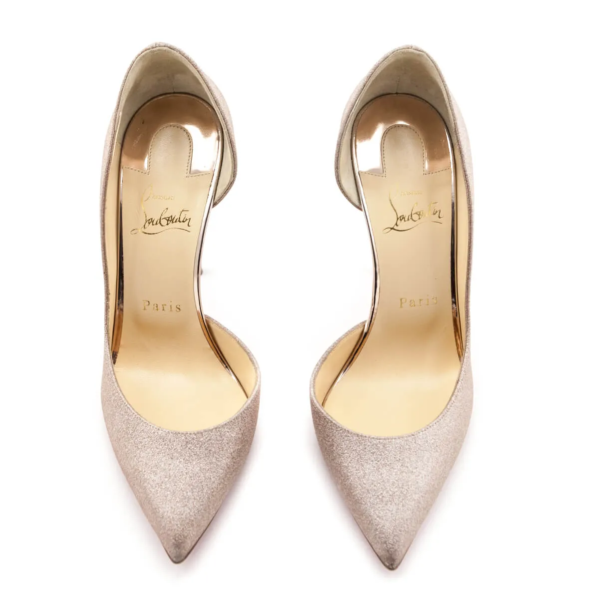 Christian Louboutin Rose Gold Iriza Glitter 100 Pumps Size US 8 | EU 38