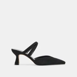 LINORE HEELS ONYX SUEDE Feminine Touch