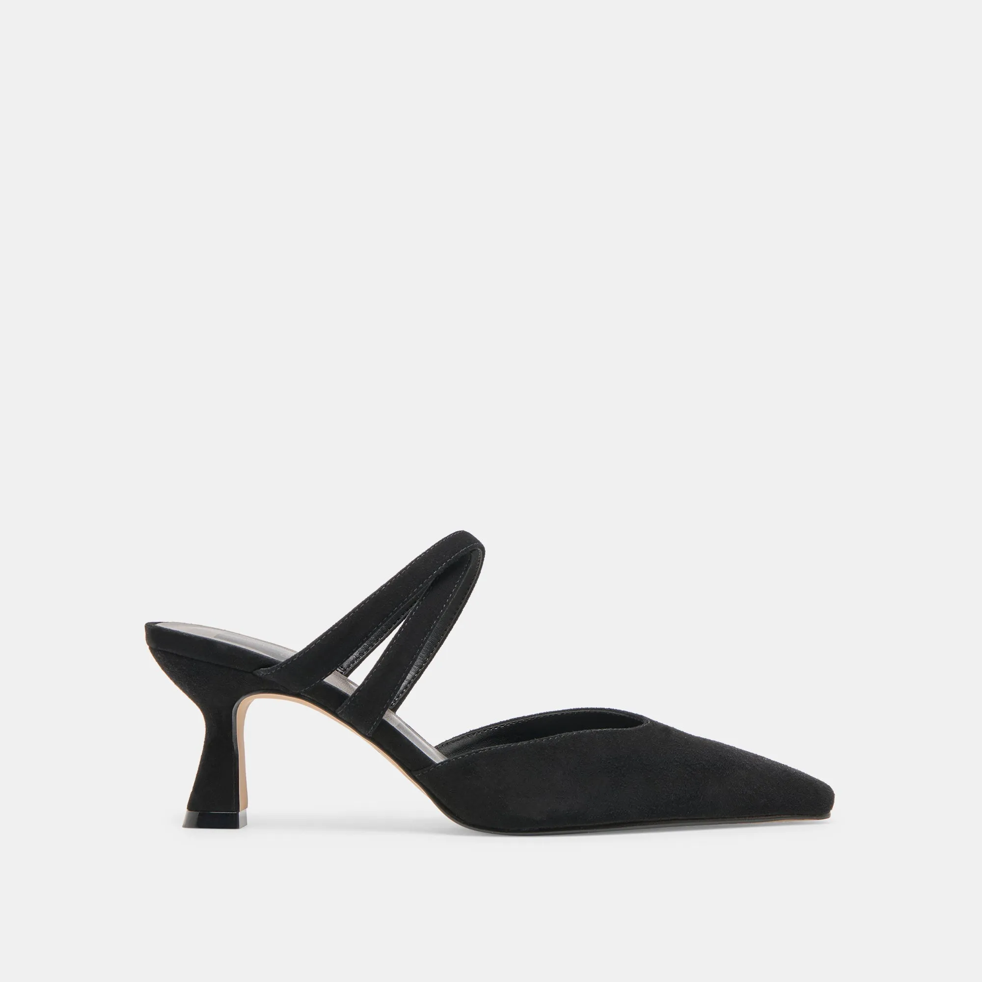 LINORE HEELS ONYX SUEDE Feminine Touch
