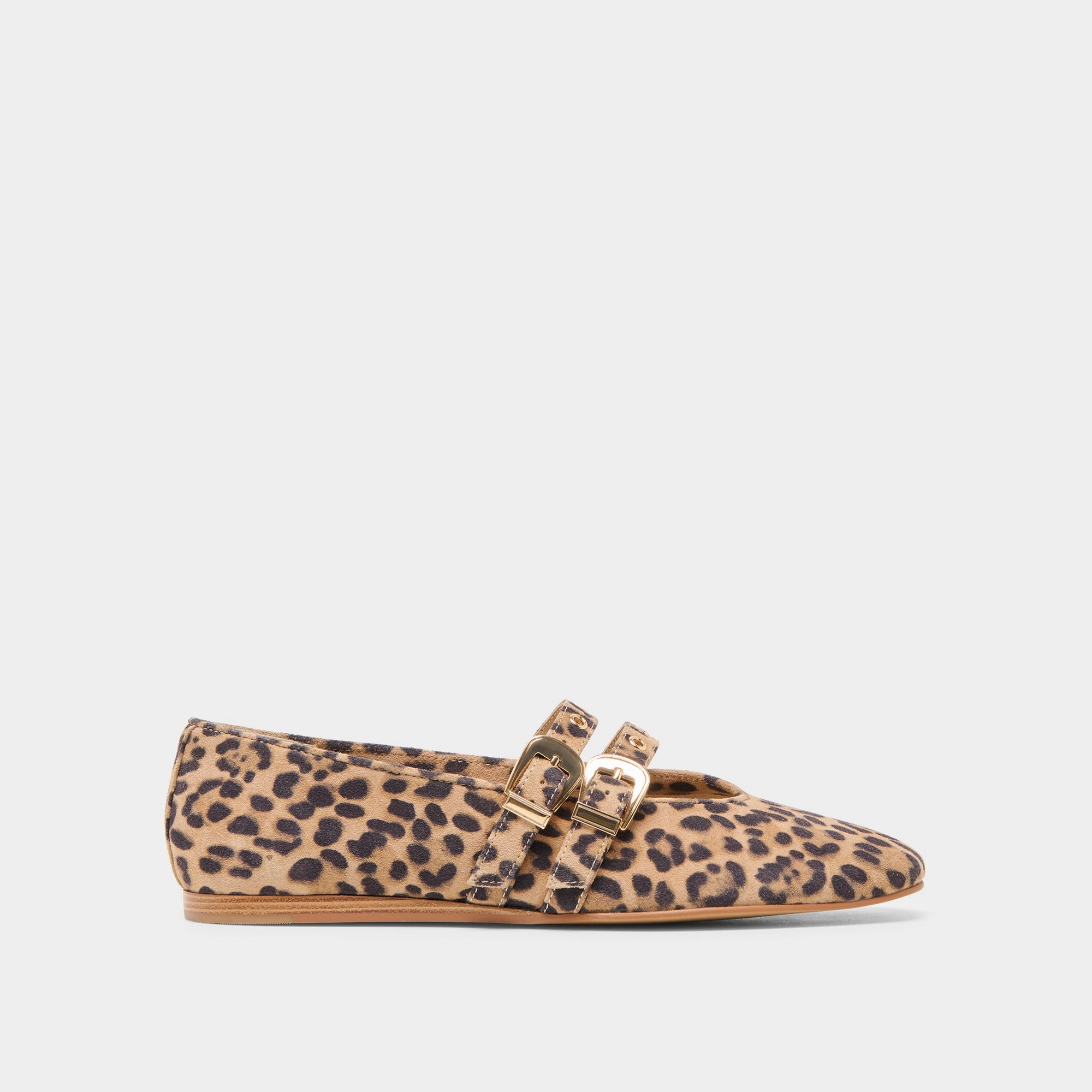 BAYLEE GROMMET BALLET FLATS DK LEOPARD PRINTED SUEDE Timeless Design Flats