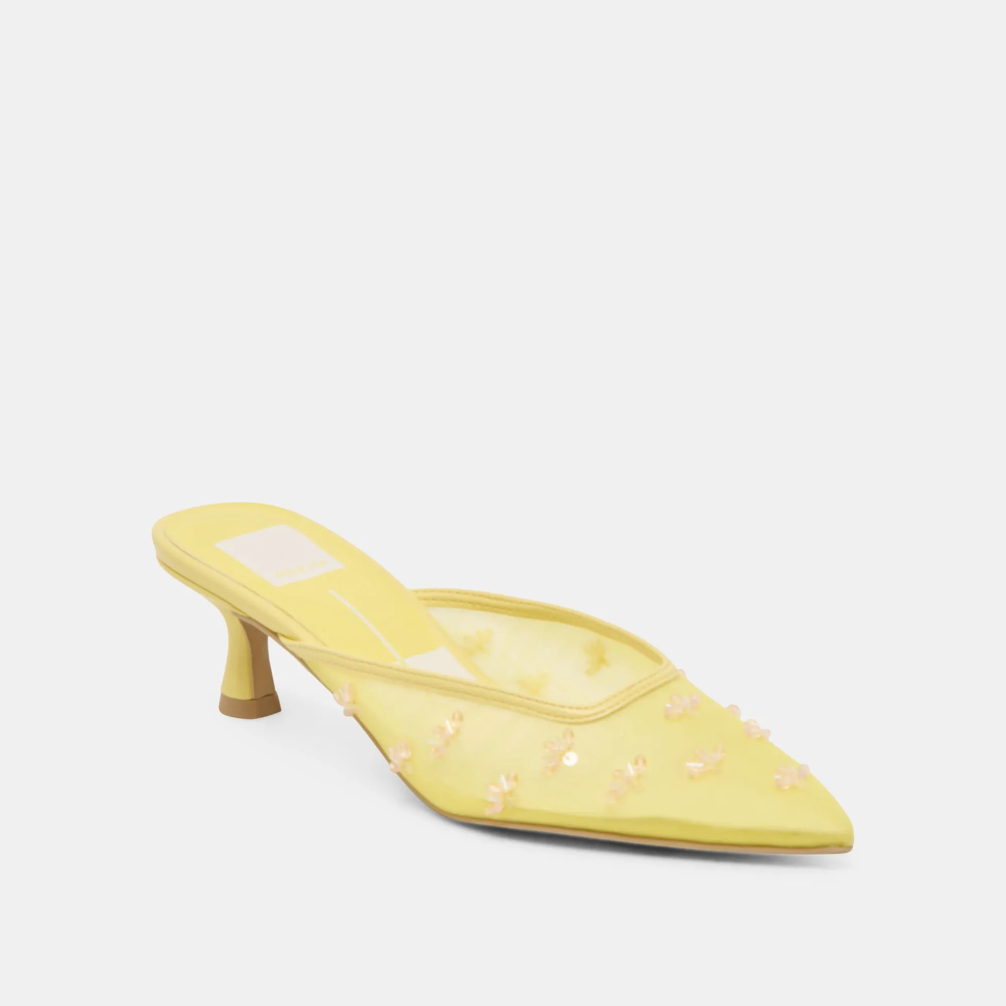 Pointed Shoes Shock Pad CLARA WIDE HEELS LEMON MESH