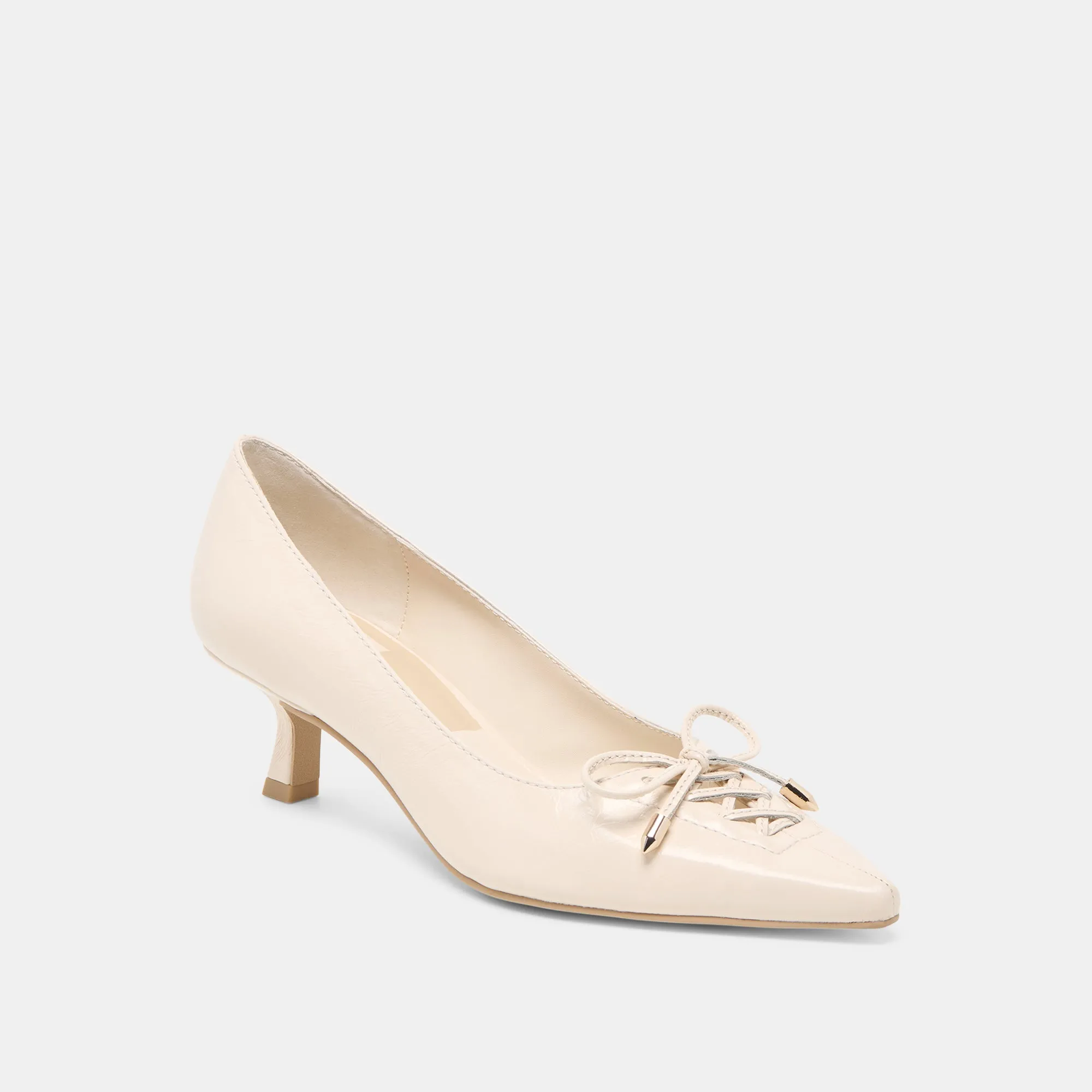 CLARIE HEELS BONE CRINKLE PATENT LEATHER Flawless Fit