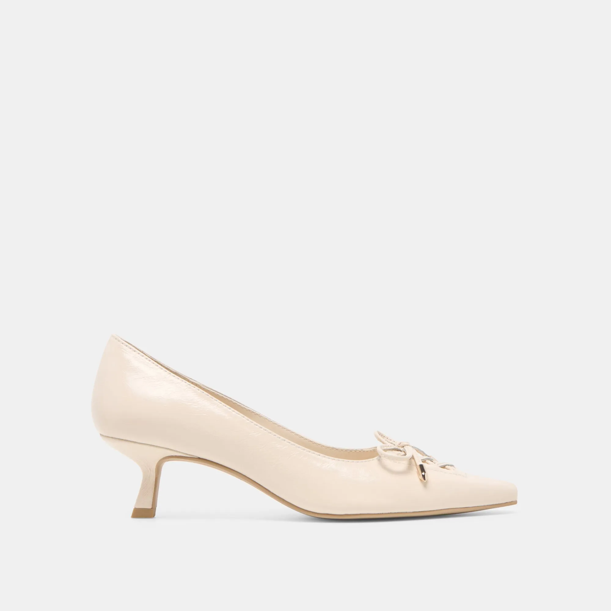 CLARIE HEELS BONE CRINKLE PATENT LEATHER Glamorous Pumps