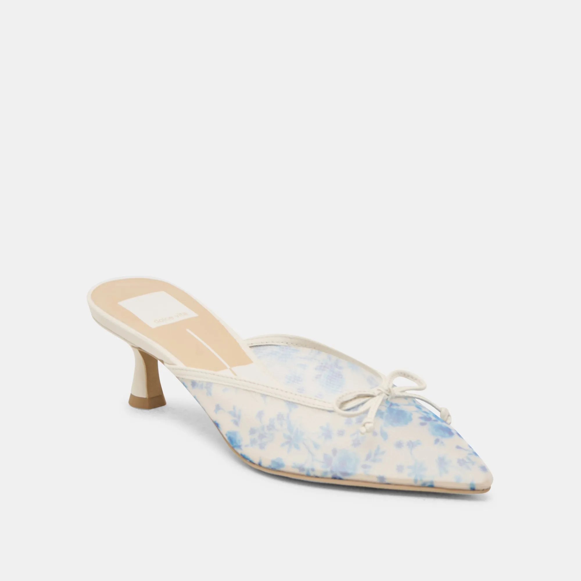 CLEO HEELS BLUE FLORAL MESH Birthday Bash Event Chic