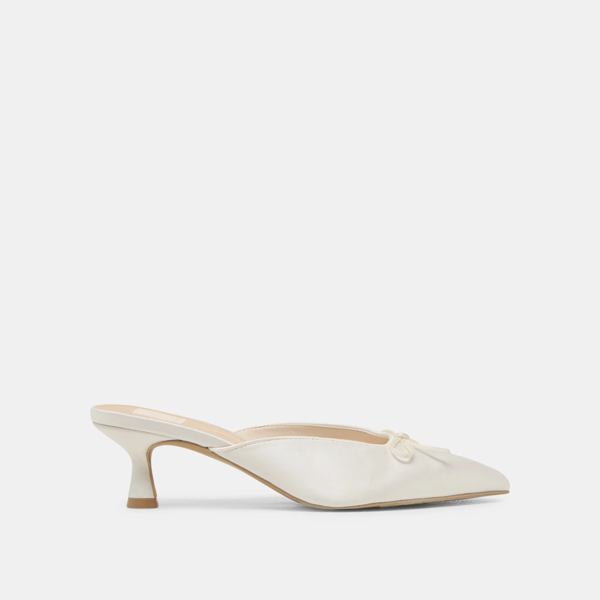 CLEO HEELS OFF WHITE SATIN Runway Queen Feminine Touch