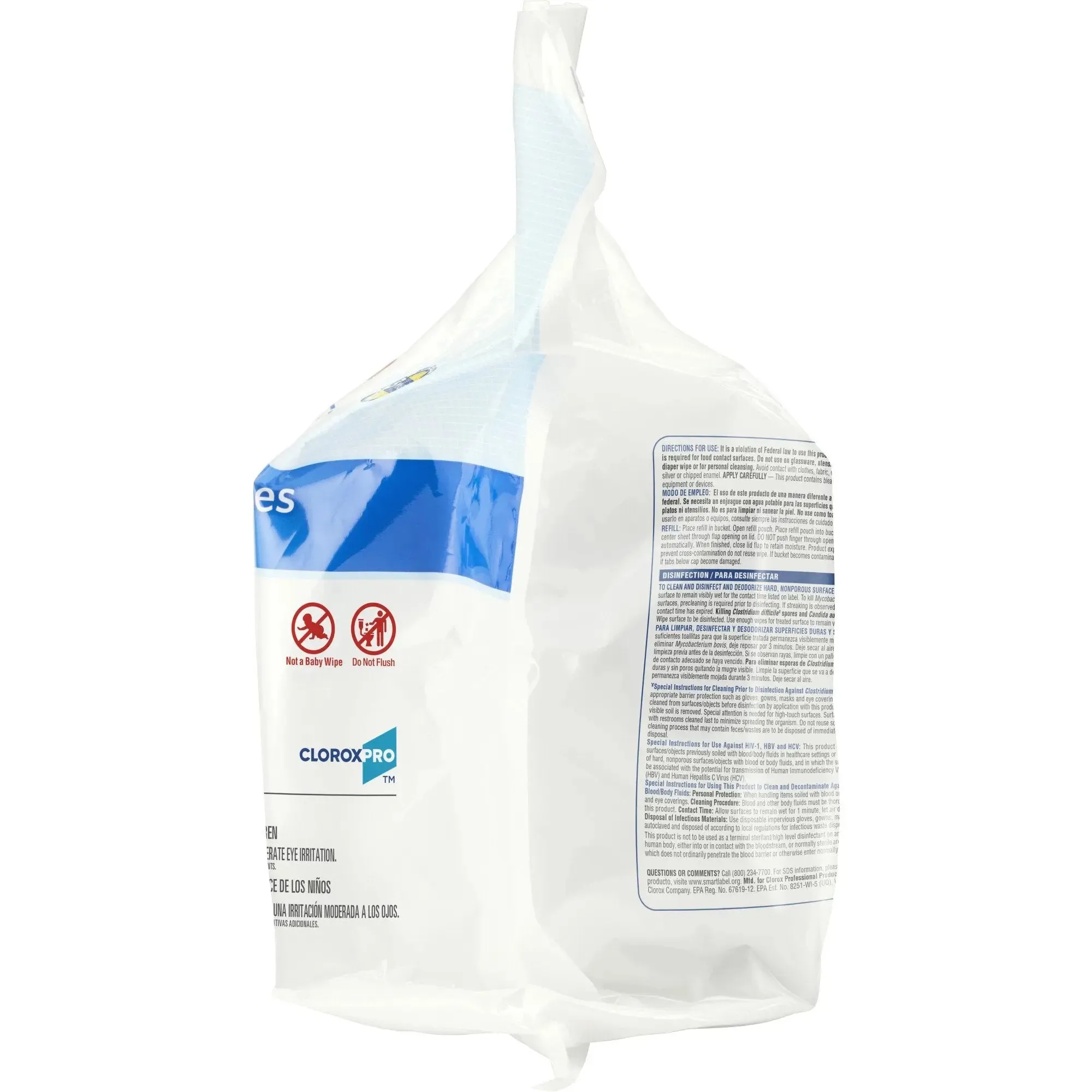 Clorox Healthcare® Bleach Germicidal Cleaner Wipes, 110 Count Refill