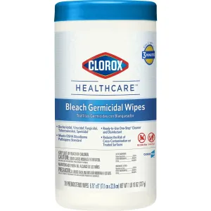 Clorox Healthcare Surface Disinfectant Cleaner, Chlorine Scent, Nonsterile, 6.75 X 9 Inch, Canister