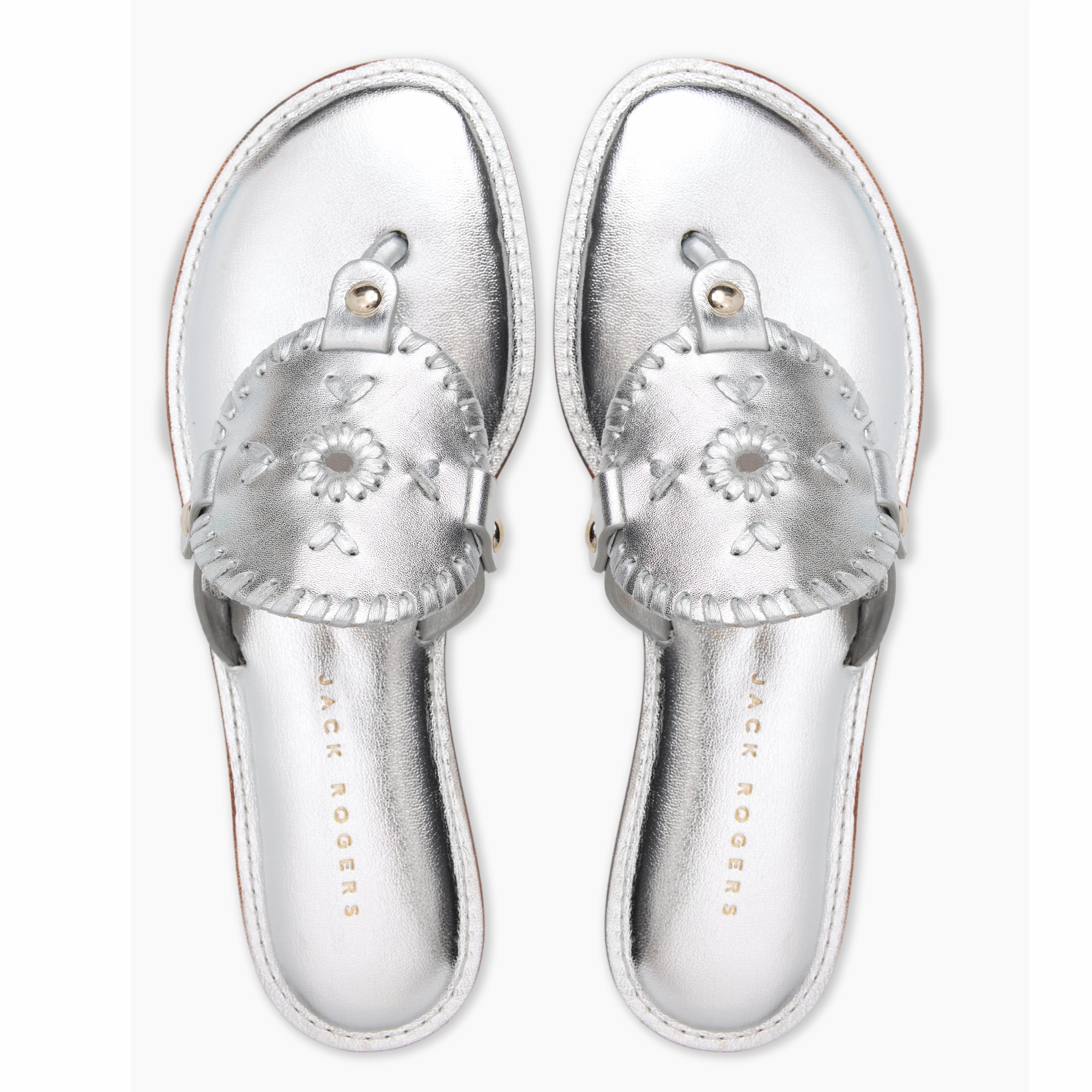 Collins Metallic Leather Flat Sandal day trip Non slip grip