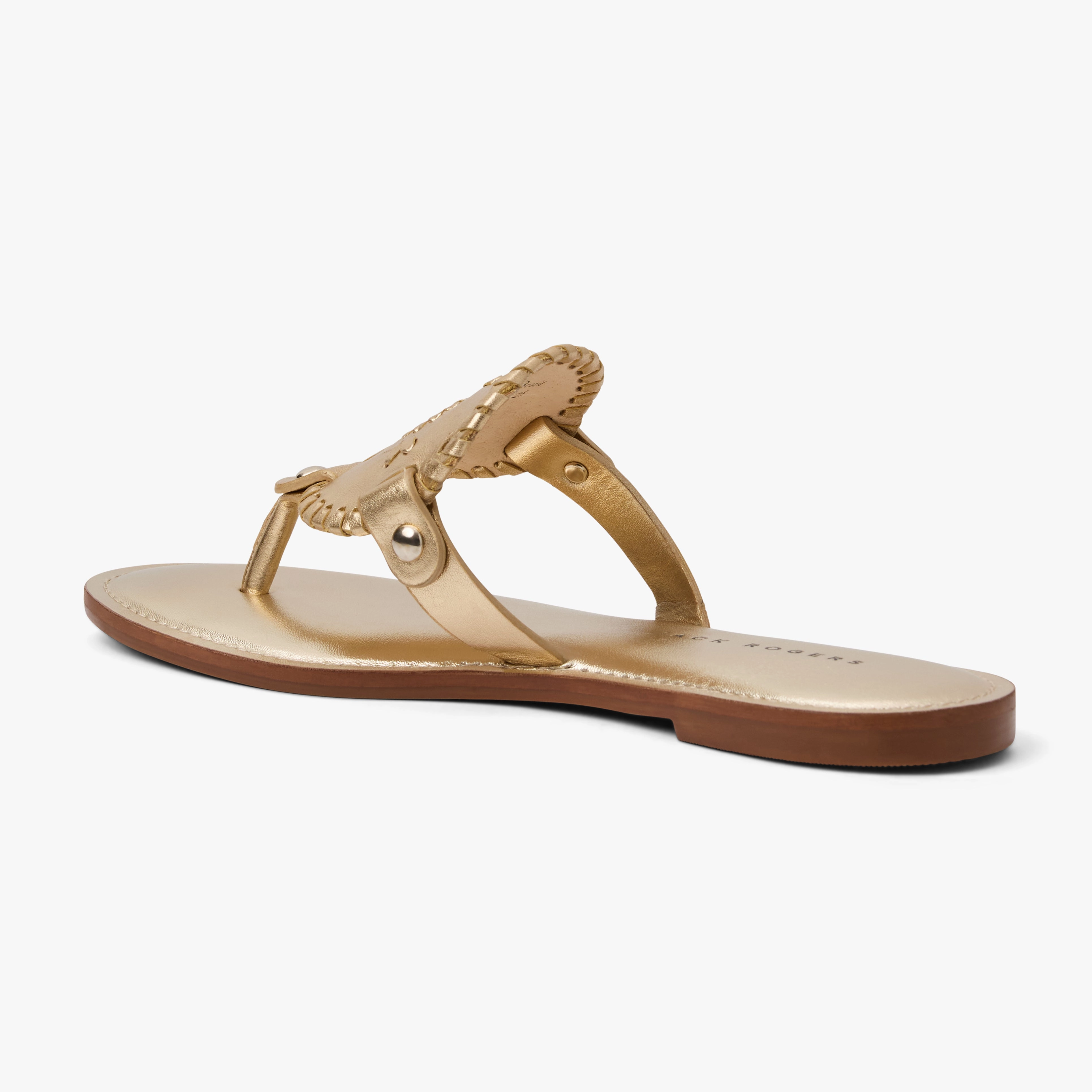 Secure Closure All-day outdoor comfort Collins Metallic Leather Flat Sandal