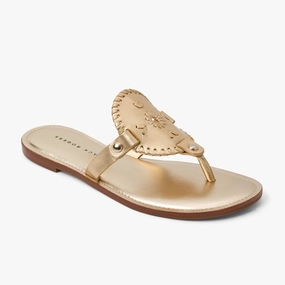 Durable Sole Collins Metallic Leather Flat Sandal