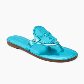 Collins Metallic Leather Flat Sandal Stretchable Gel Insert