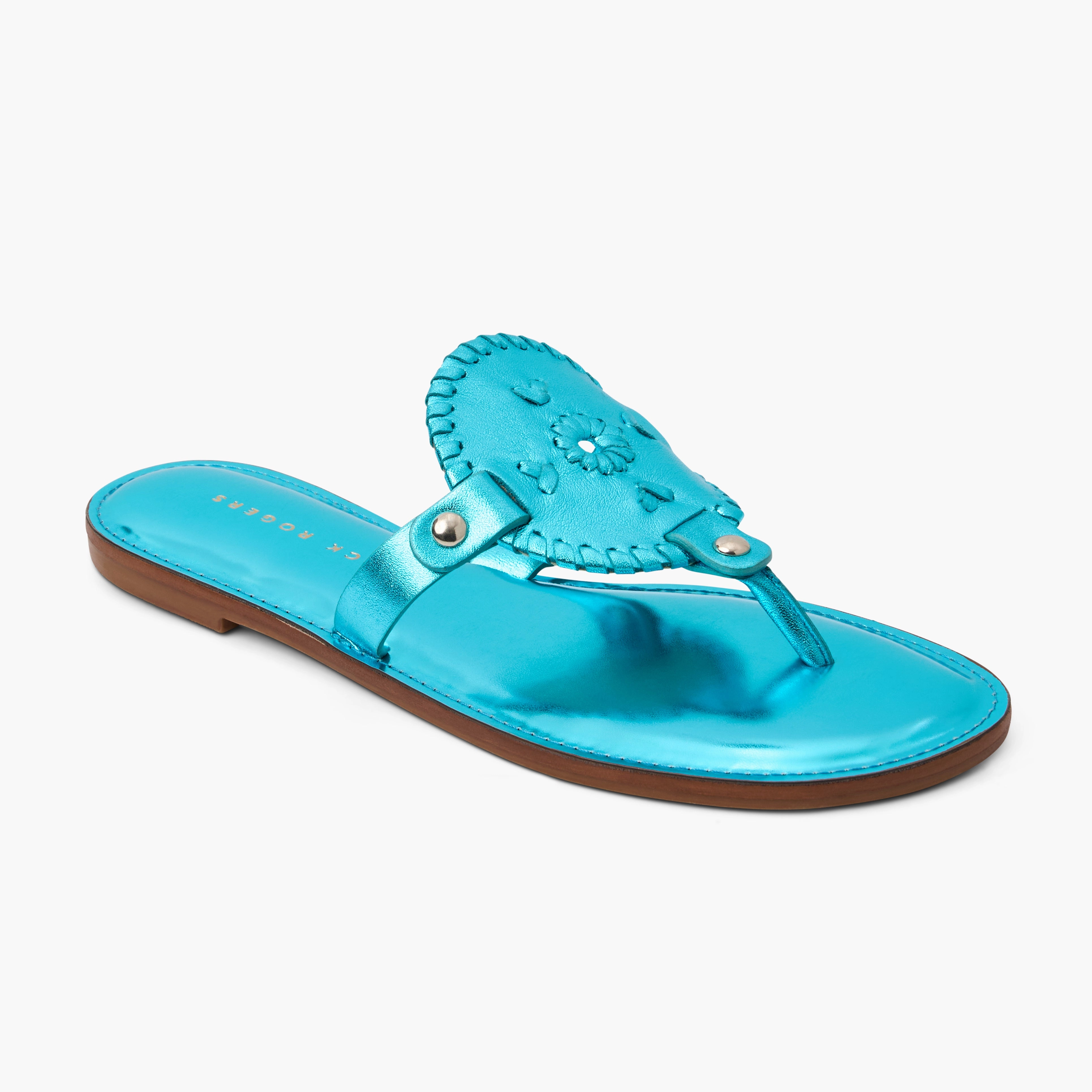 Collins Metallic Leather Flat Sandal Stretchable Gel Insert