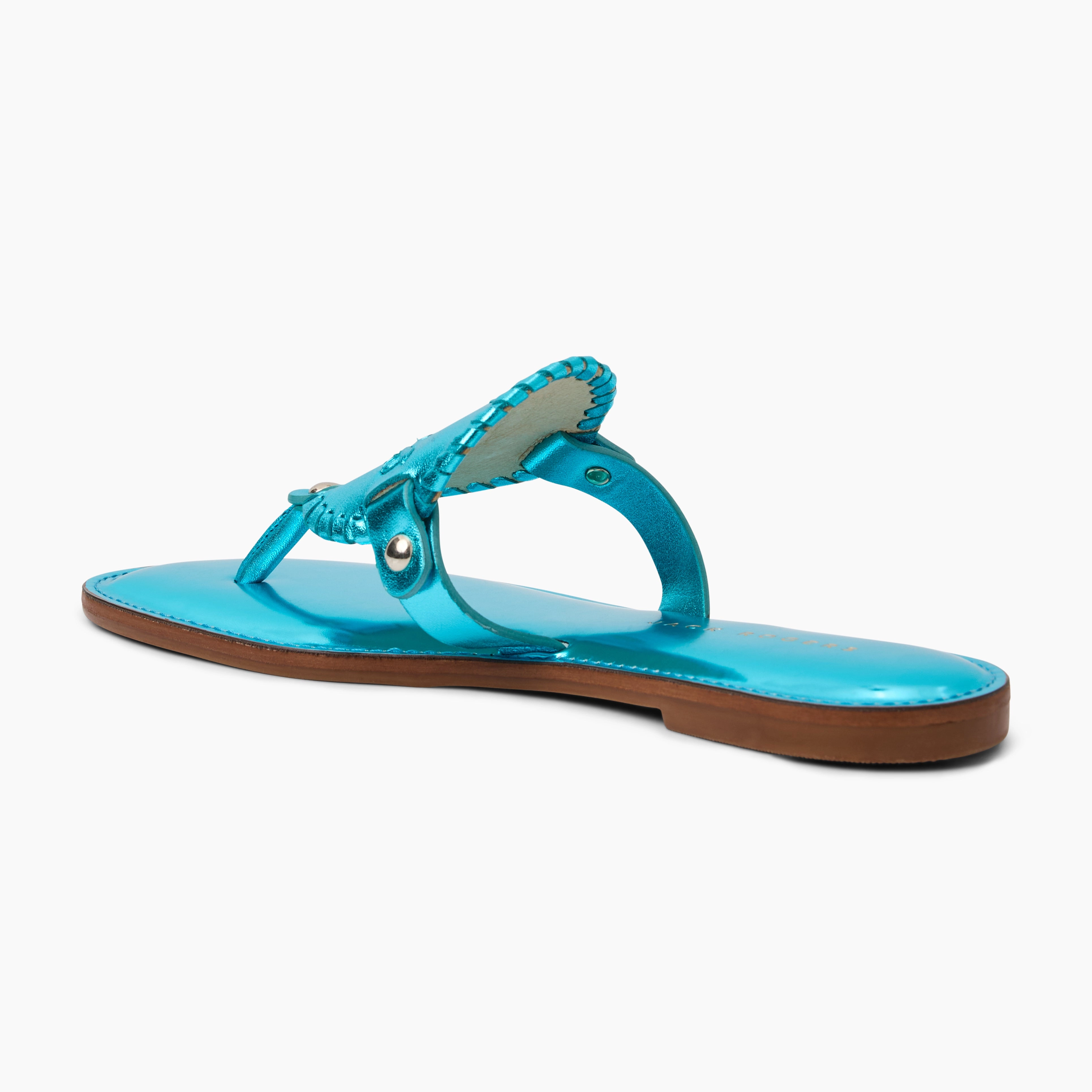 Grab And Go On-the-Go Fit Collins Metallic Leather Flat Sandal