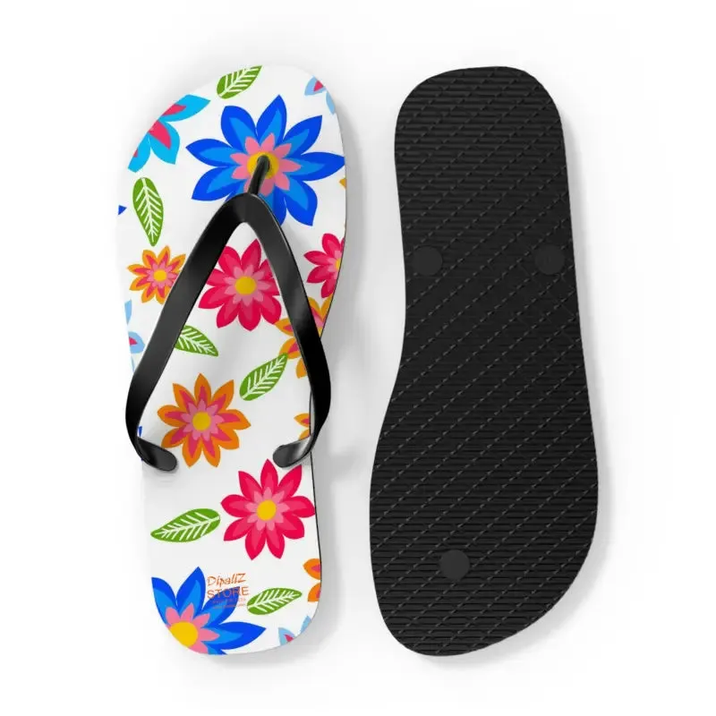 Colorful Flowers Unisex Flip Flops Summer Vibes