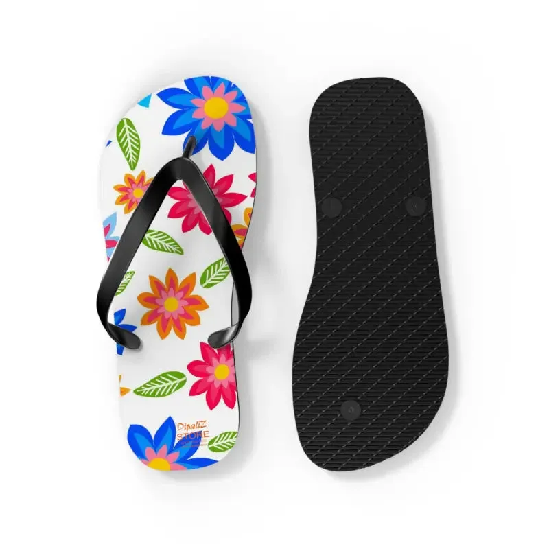 Colorful Flowers Unisex Flip Flops Summer Vibes