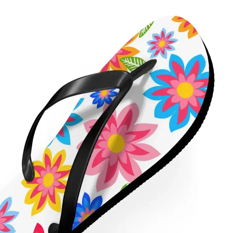 Colorful Flowers Unisex Flip Flops Summer Vibes