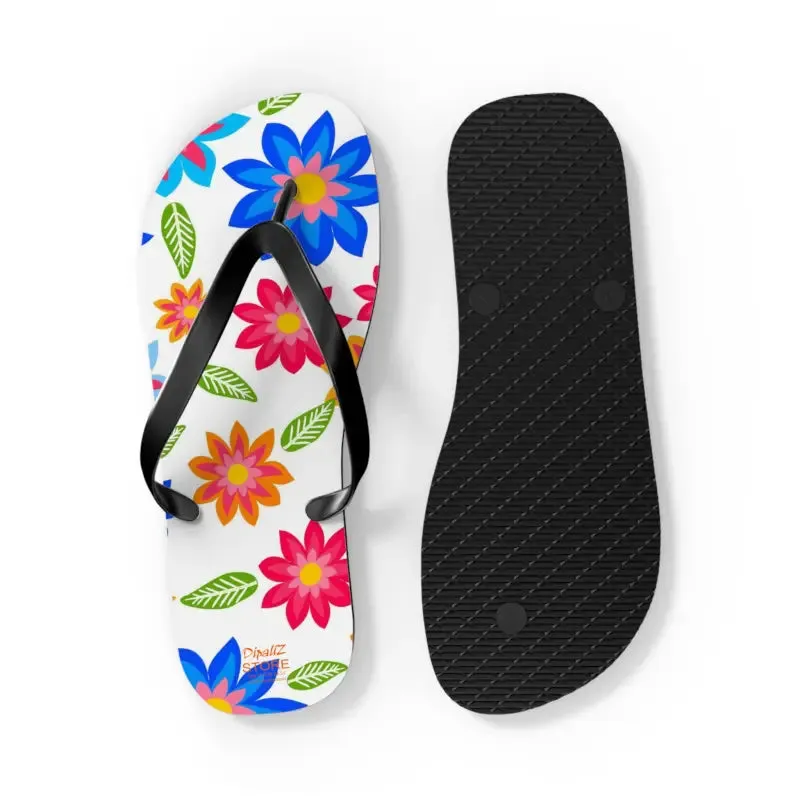 Colorful Flowers Unisex Flip Flops Summer Vibes