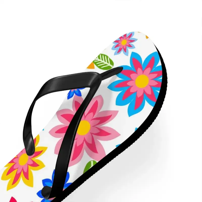 Colorful Flowers Unisex Flip Flops Summer Vibes