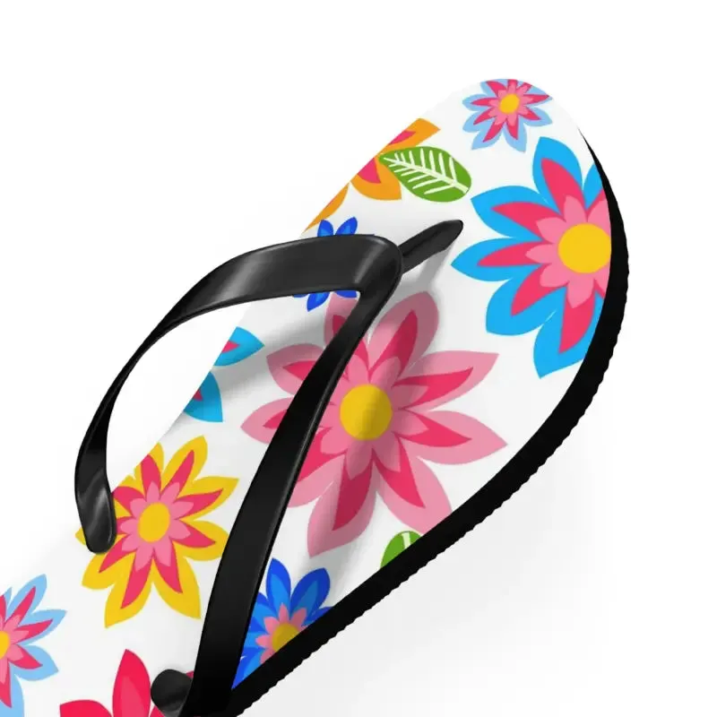 Colorful Flowers Unisex Flip Flops Summer Vibes