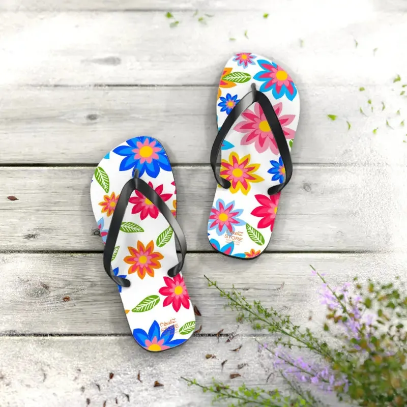 Colorful Flowers Unisex Flip Flops Summer Vibes