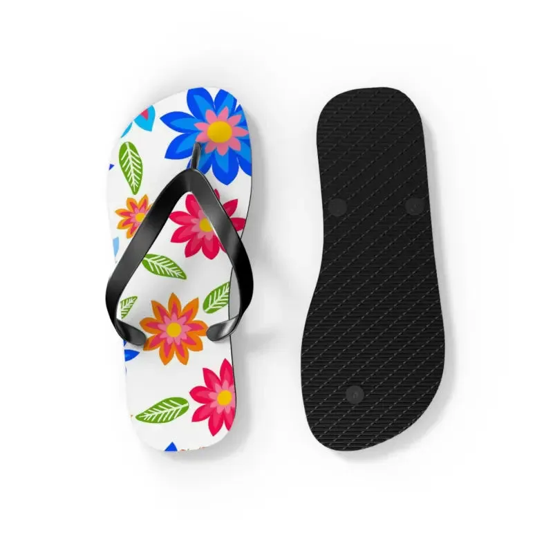 Colorful Flowers Unisex Flip Flops Summer Vibes