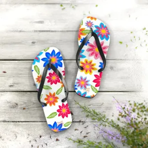 Colorful Flowers Unisex Flip Flops Summer Vibes