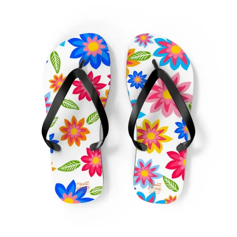 Colorful Flowers Unisex Flip Flops Summer Vibes
