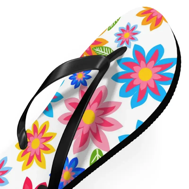 Colorful Flowers Unisex Flip Flops Summer Vibes