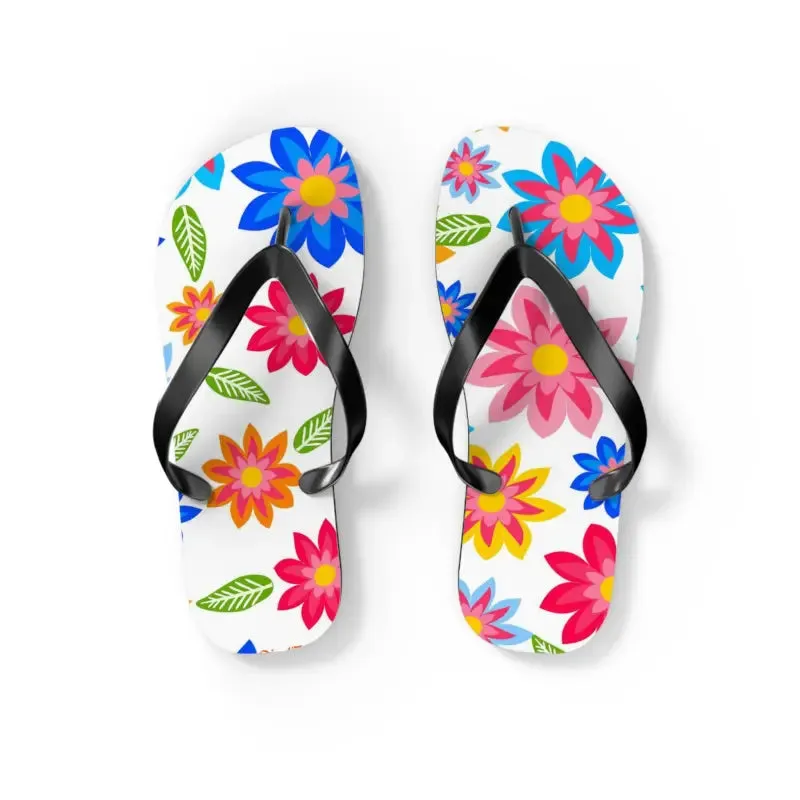 Colorful Flowers Unisex Flip Flops Summer Vibes